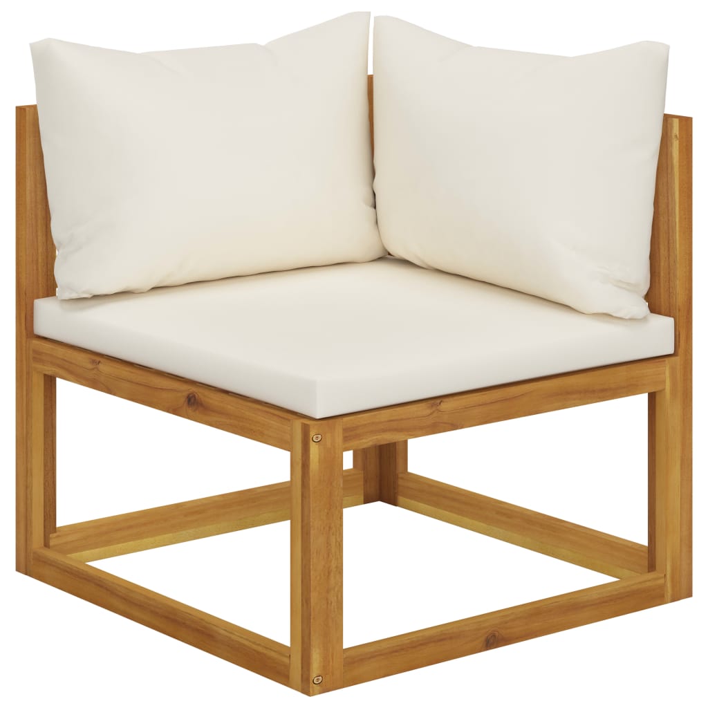Salon de jardin 6 pcs avec coussins Bois d'acacia solide - XIOS