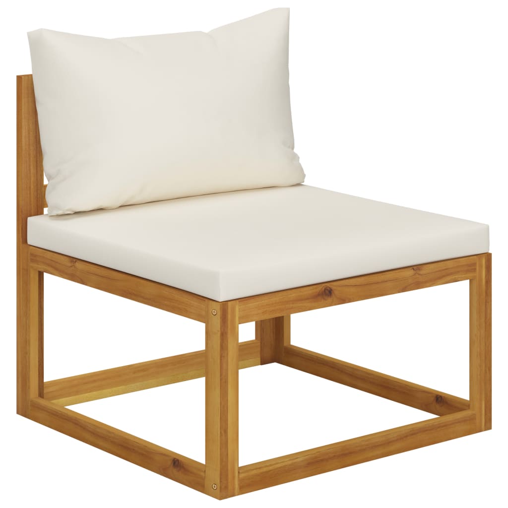 Salon de jardin 6 pcs avec coussins Bois d'acacia solide - XIOS