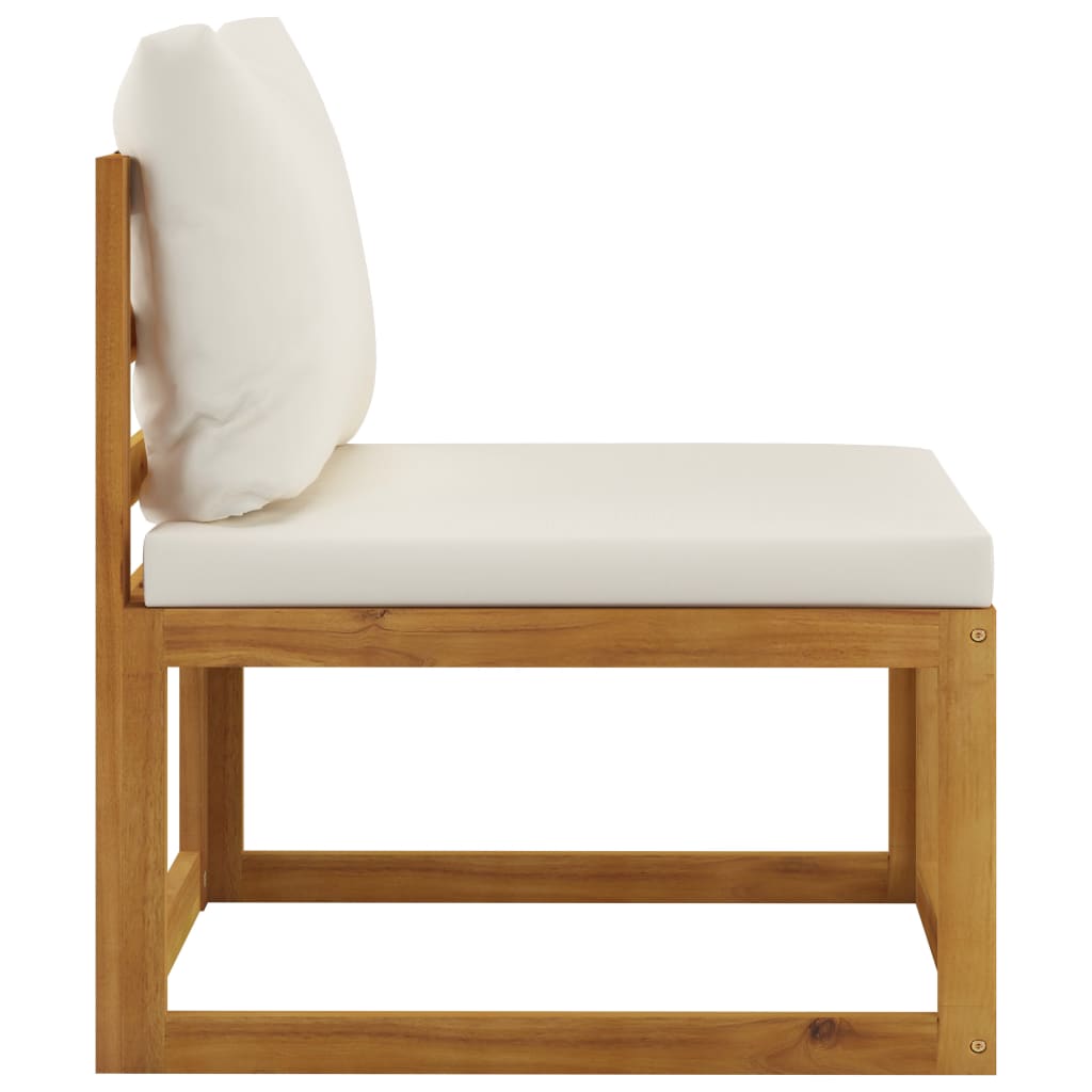 Salon de jardin 6 pcs avec coussins Bois d'acacia solide - XIOS