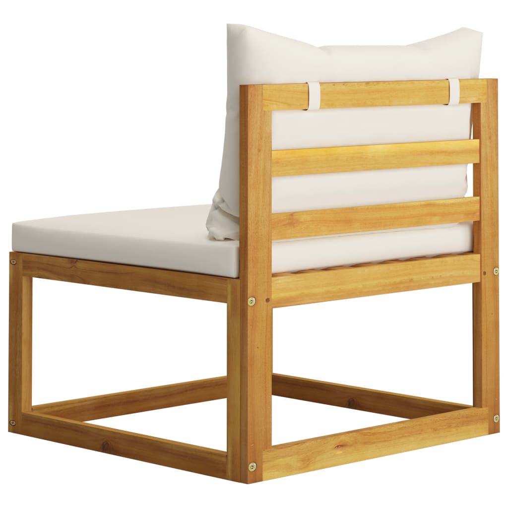 Salon de jardin 6 pcs avec coussins Bois d'acacia solide - XIOS