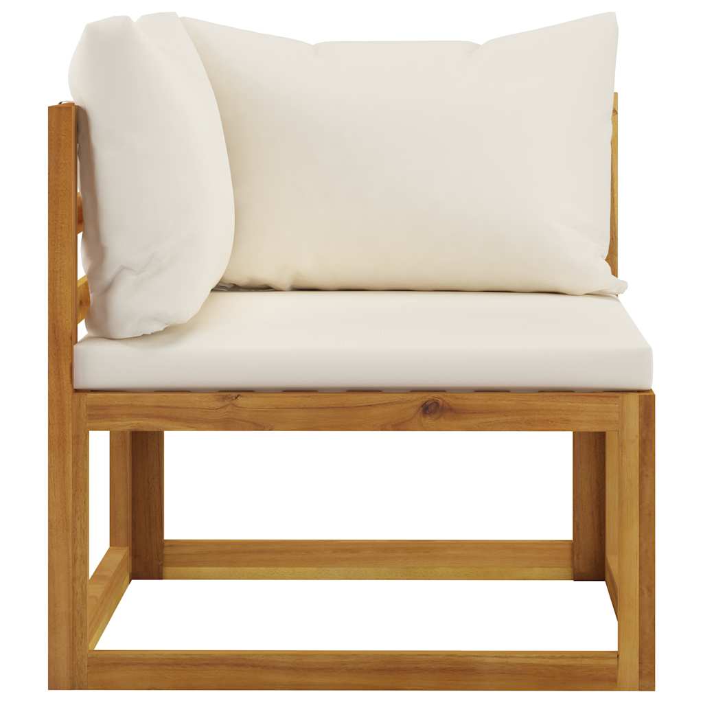 Salon de jardin 5 pcs avec coussins Bois d'acacia solide - XIOS
