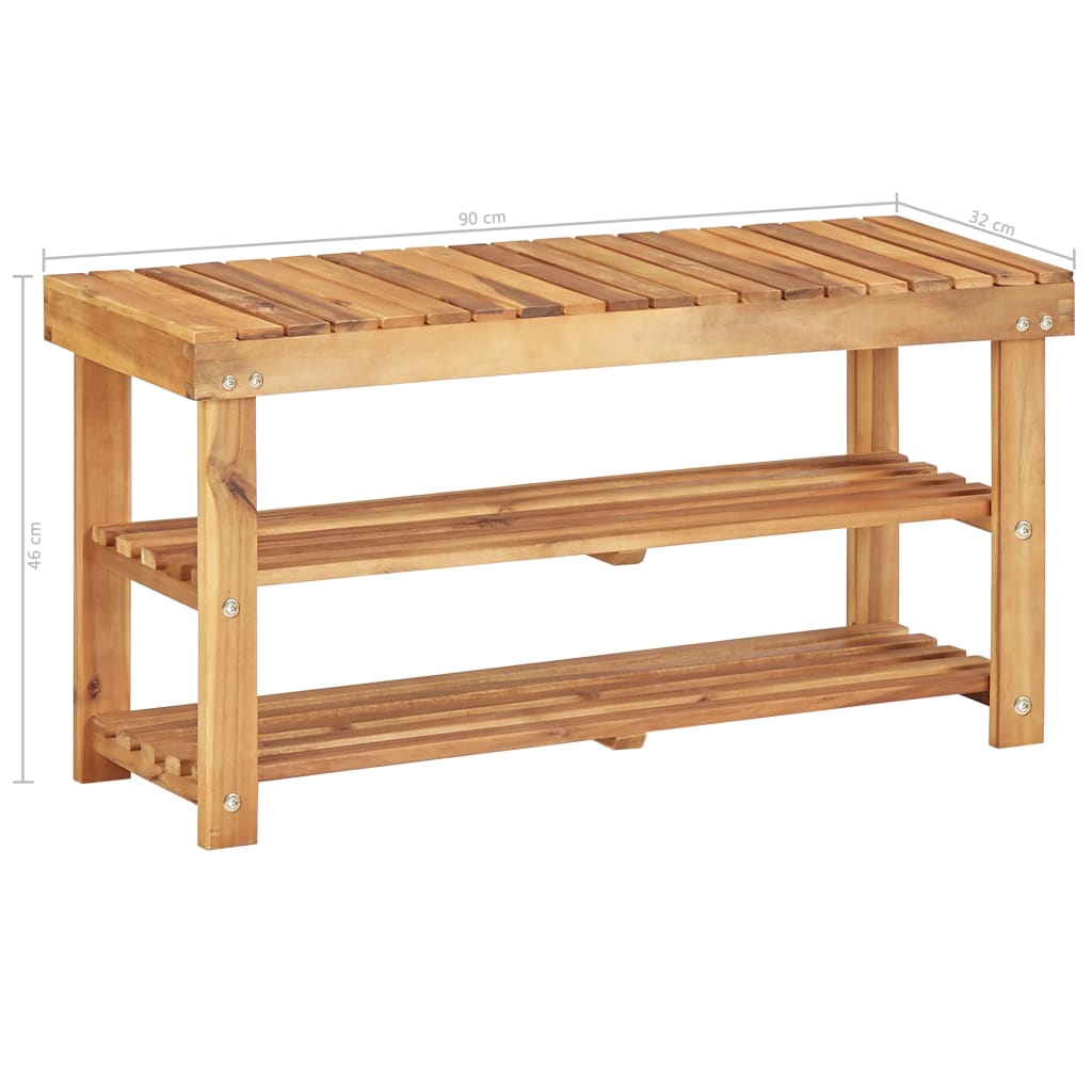 Range-chaussures 90x32x46 cm Bois d'acacia massif - XIOS