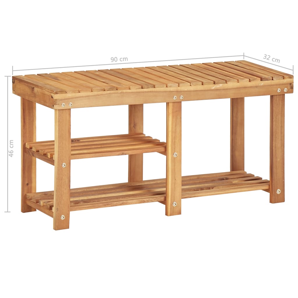 Range-chaussures 90x32x46 cm Bois d'acacia massif - XIOS