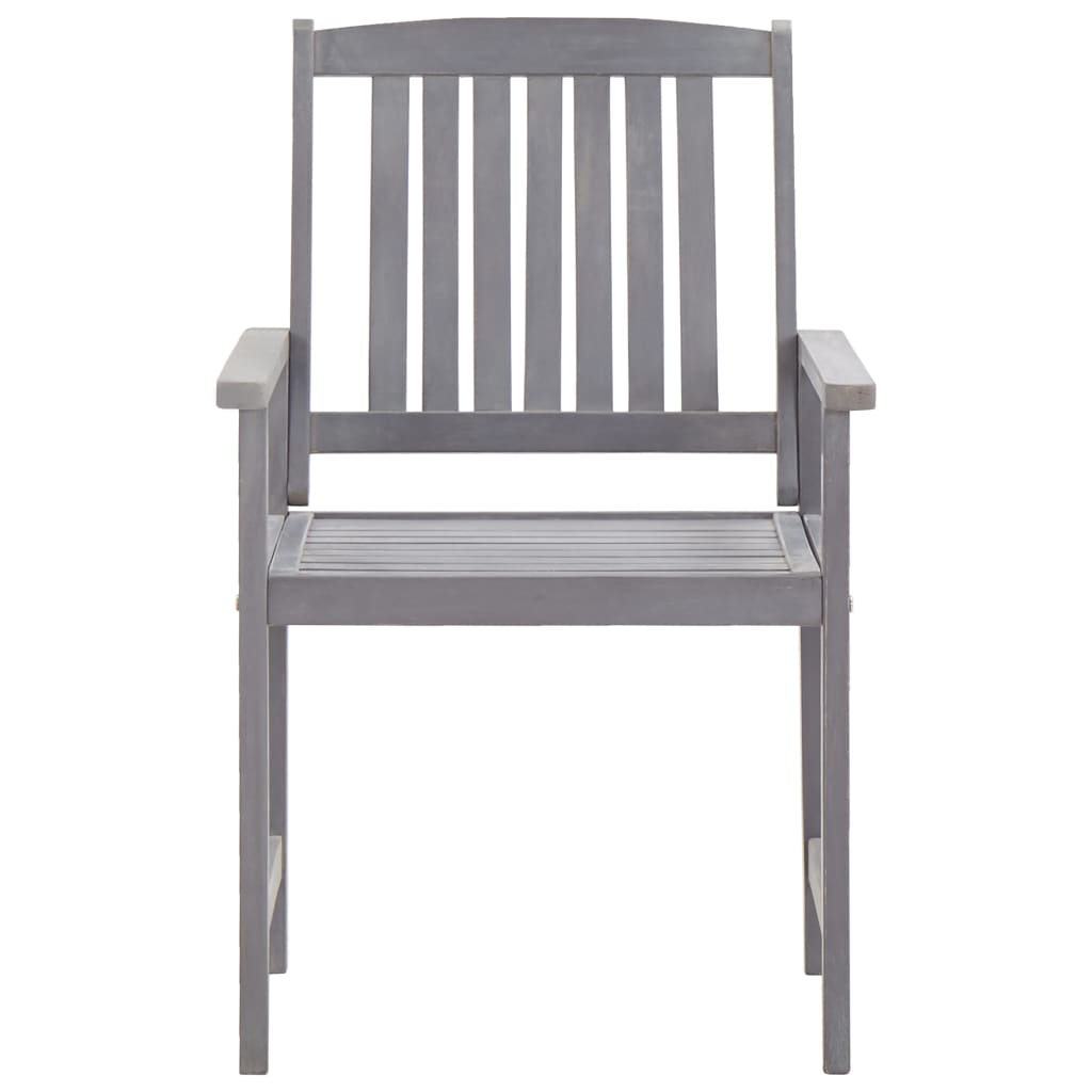 Ensemble à manger d'extérieur 5 pcs Gris Bois d'acacia solide - XIOS