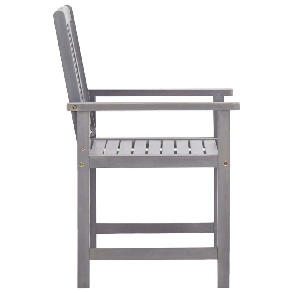 Ensemble à manger d'extérieur 5 pcs Gris Bois d'acacia solide - XIOS