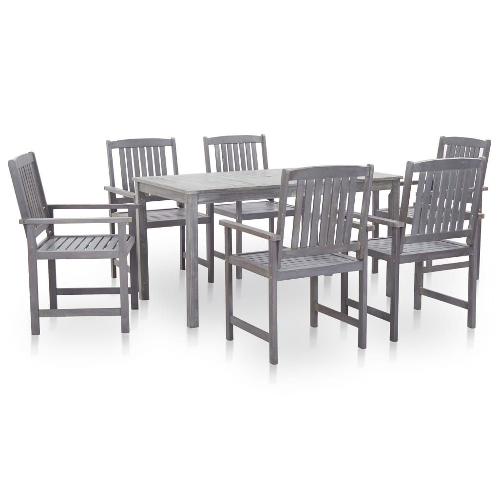 Ensemble à manger d'extérieur 7 pcs bois d'acacia massif - XIOS