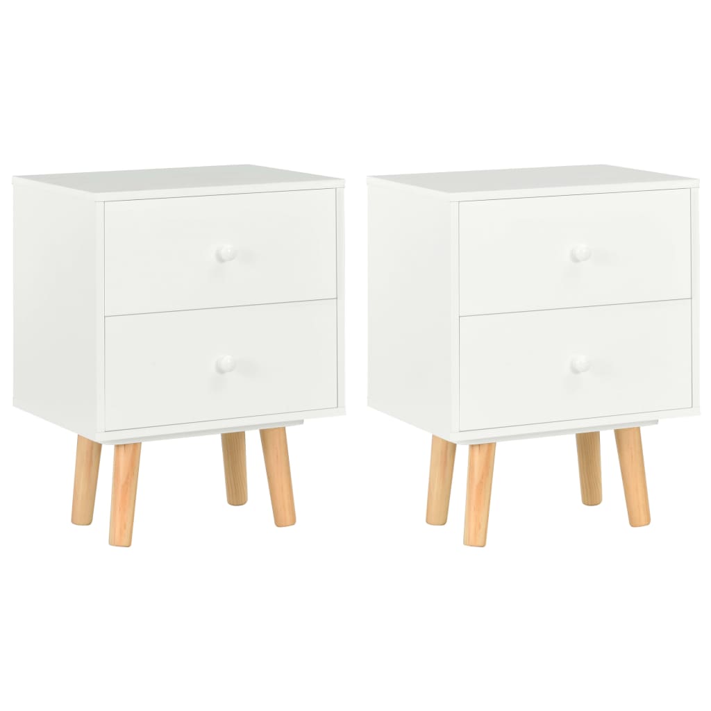 Tables de chevet 2 pcs Blanc 40 x 30 x 50 cm Pin massif - XIOS