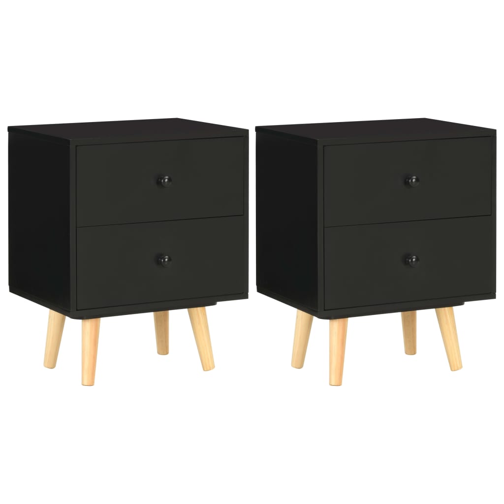 Tables de chevet 2 pcs Noir 40 x 30 x 50 cm Pin massif - XIOS