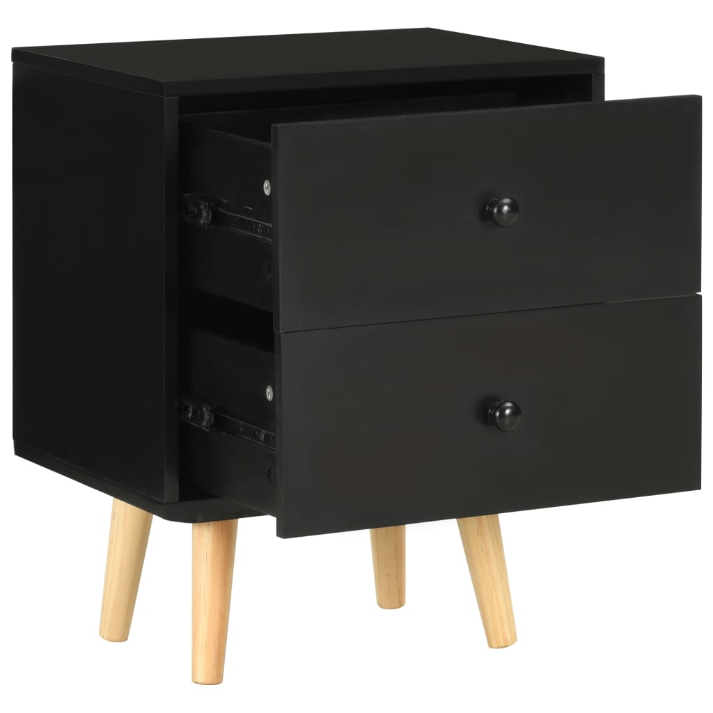 Tables de chevet 2 pcs Noir 40 x 30 x 50 cm Pin massif - XIOS