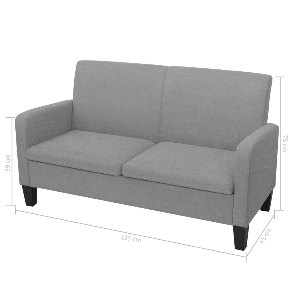 Ensemble de canapés 2 pcs tissu gris clair - XIOS