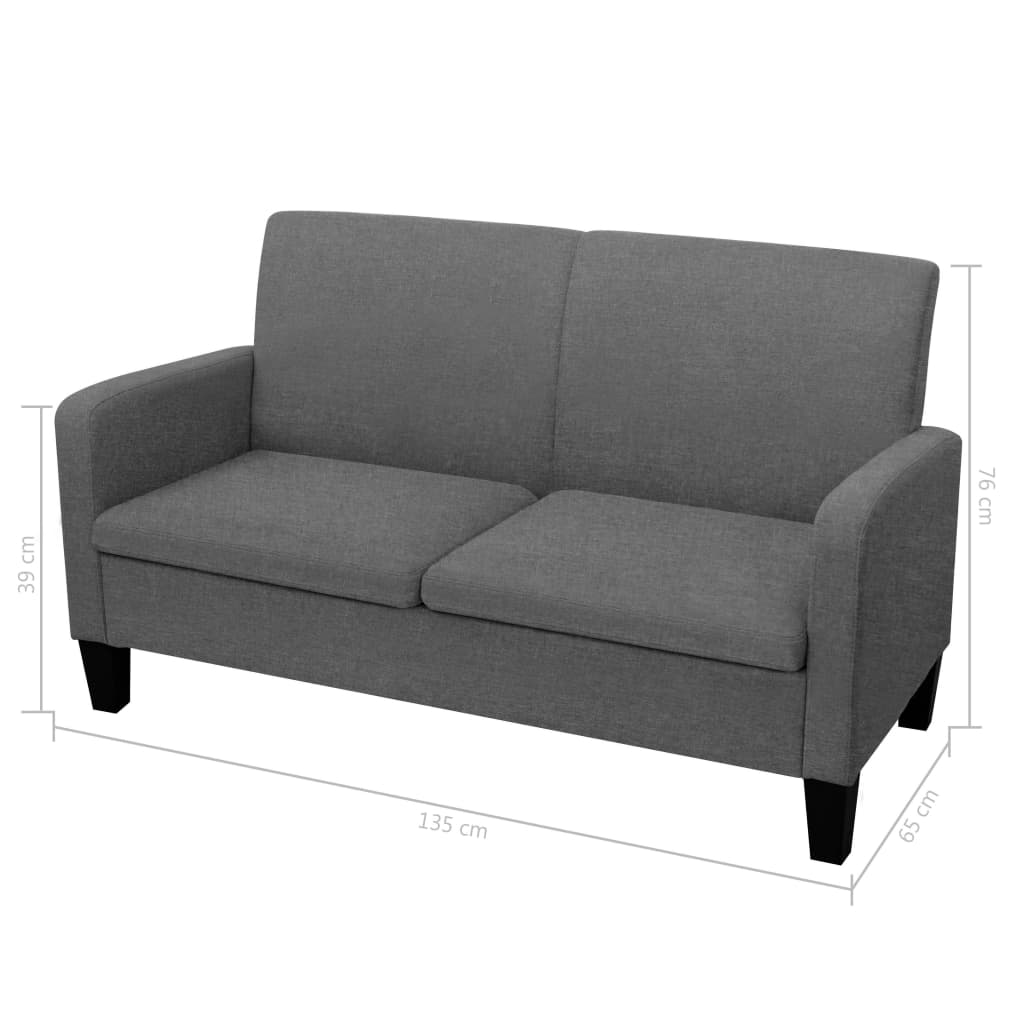 Ensemble de canapés 2 pcs Tissu Gris foncé - XIOS