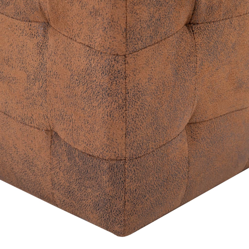 2 pcs Poufs Marron 30 x 30 x 30 cm Similicuir daim - XIOS