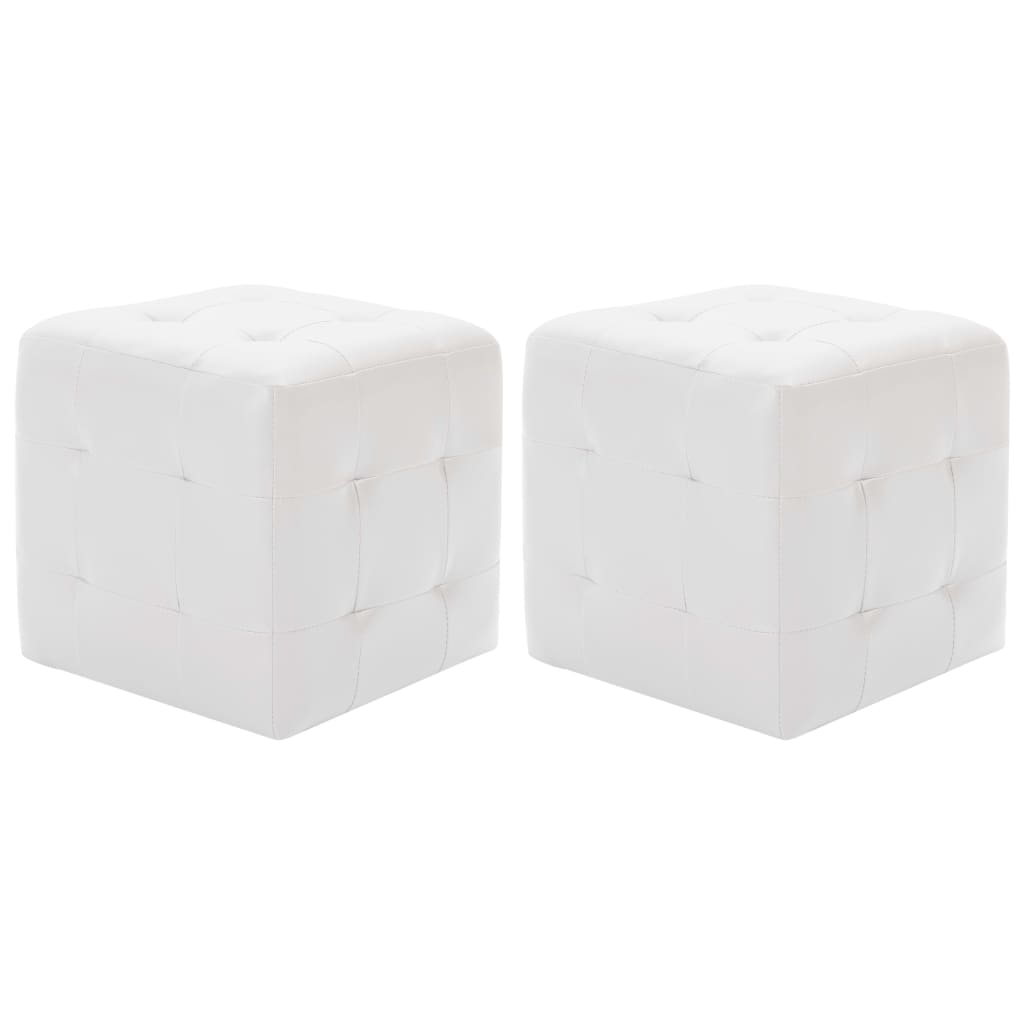 Poufs 2 pcs Blanc 30 x 30 x 30 cm Similicuir - XIOS