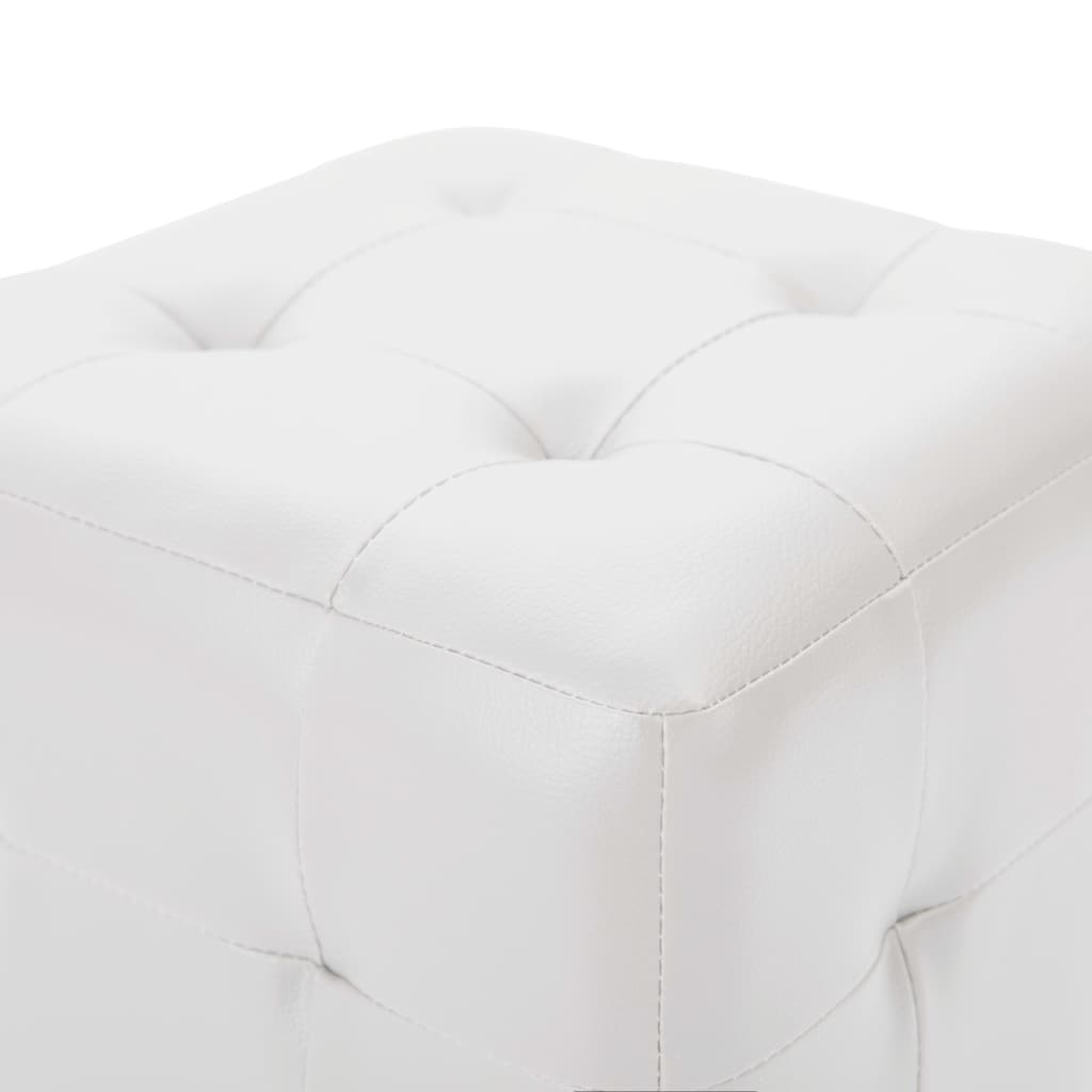 Poufs 2 pcs Blanc 30 x 30 x 30 cm Similicuir - XIOS