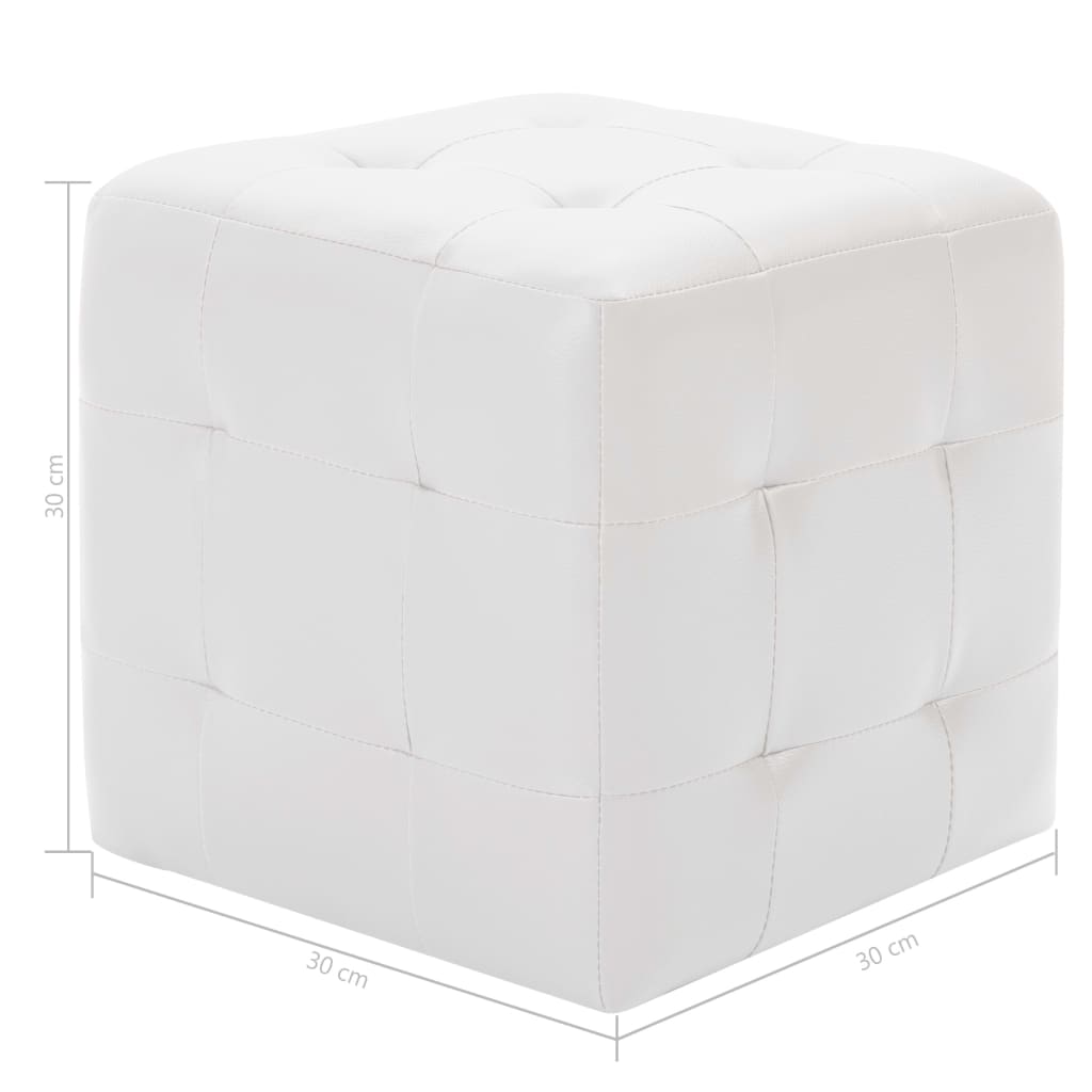 Poufs 2 pcs Blanc 30 x 30 x 30 cm Similicuir - XIOS