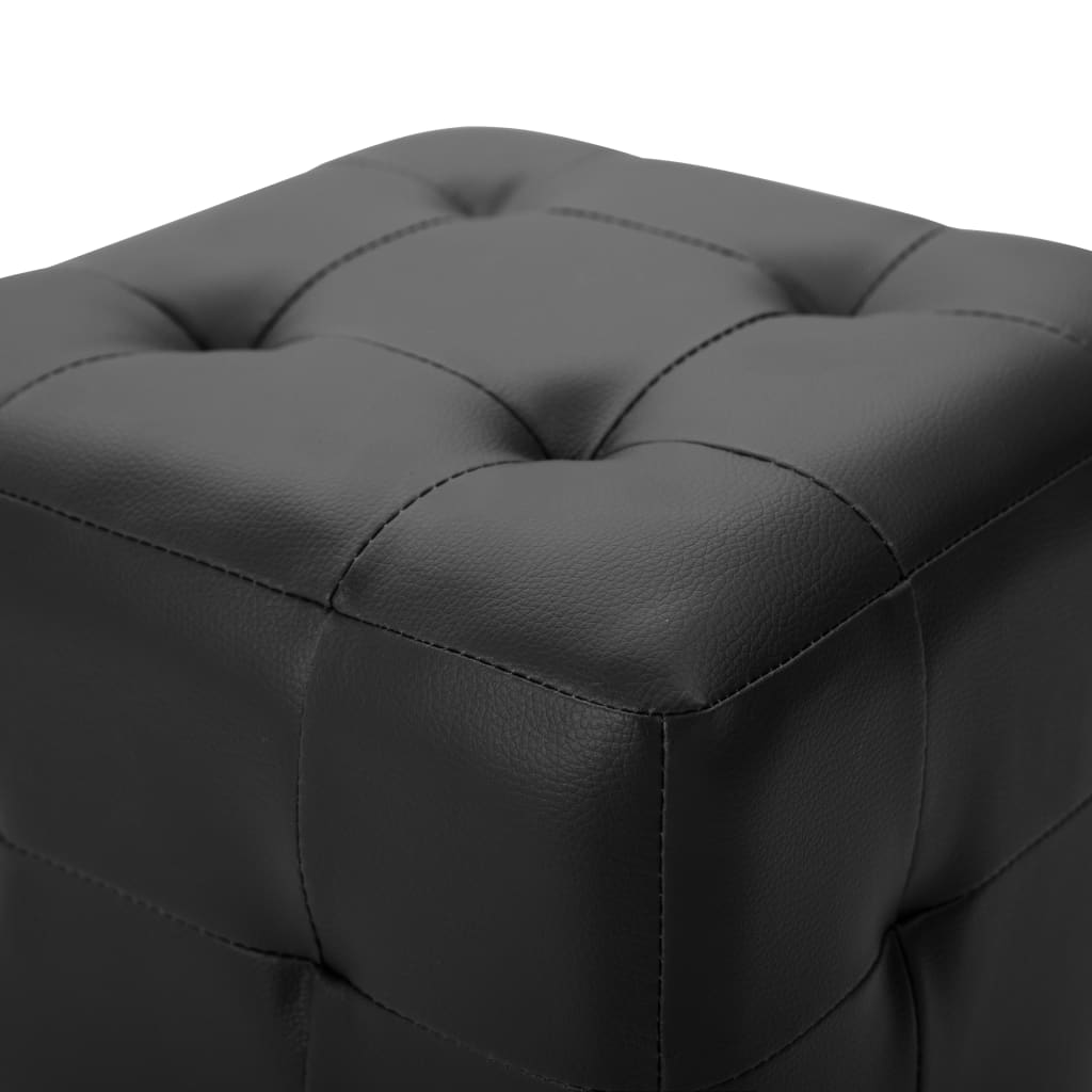 Poufs 2 pcs Noir 30 x 30 x 30 cm Similicuir - XIOS