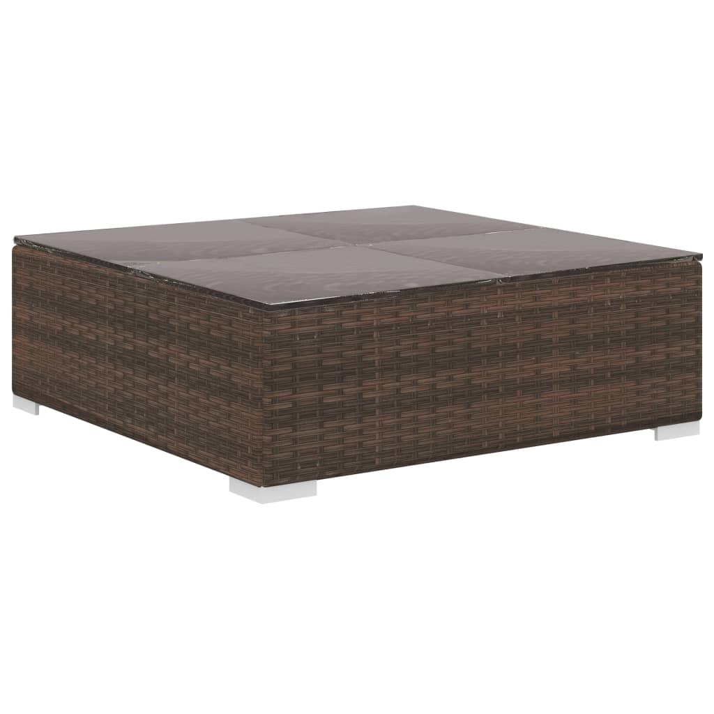 Salon de jardin 4 pcs avec coussins Résine tressée Marron Salons de jardin vidaXL