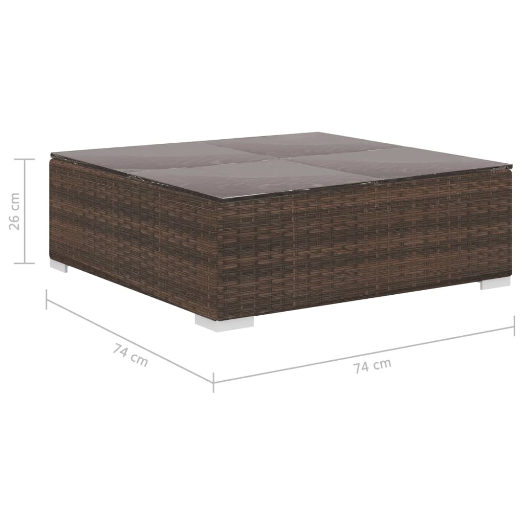 Salon de jardin 4 pcs avec coussins Résine tressée Marron Salons de jardin vidaXL