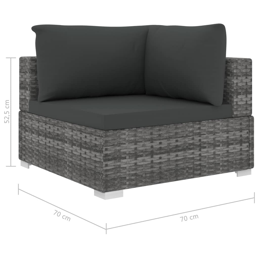 Salon de jardin 4 pcs avec coussins résine tressée gris - XIOS