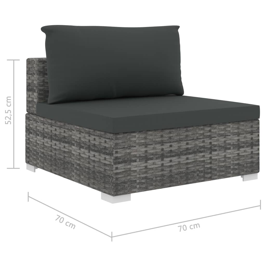 Salon de jardin 4 pcs avec coussins résine tressée gris - XIOS