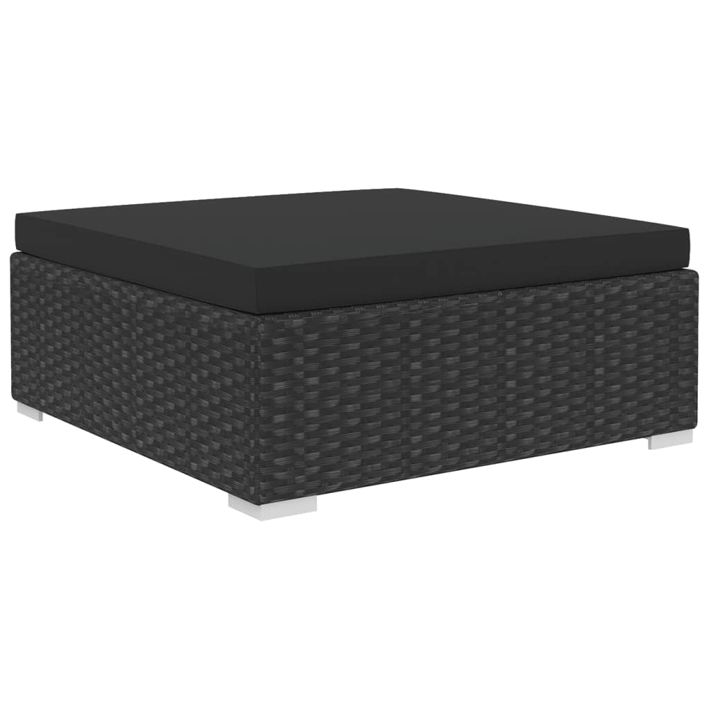 Salon de jardin 4 pcs avec coussins Résine tressée Noir - XIOS