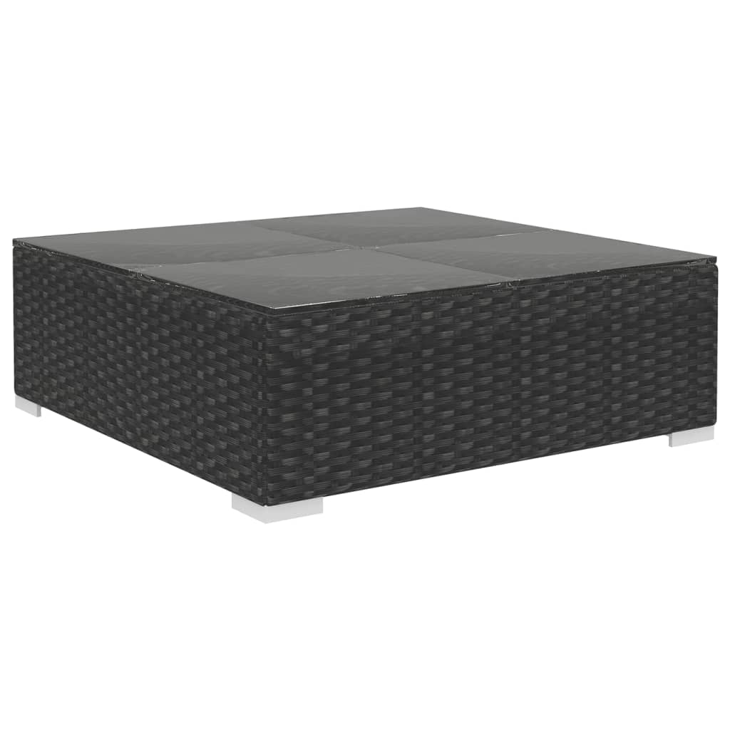 Salon de jardin 4 pcs avec coussins Résine tressée Noir - XIOS