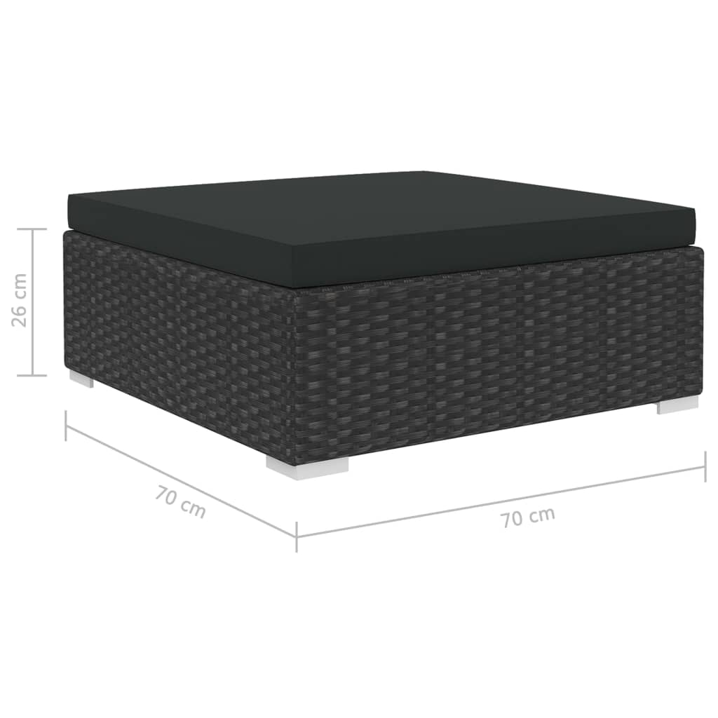 Salon de jardin 4 pcs avec coussins Résine tressée Noir - XIOS