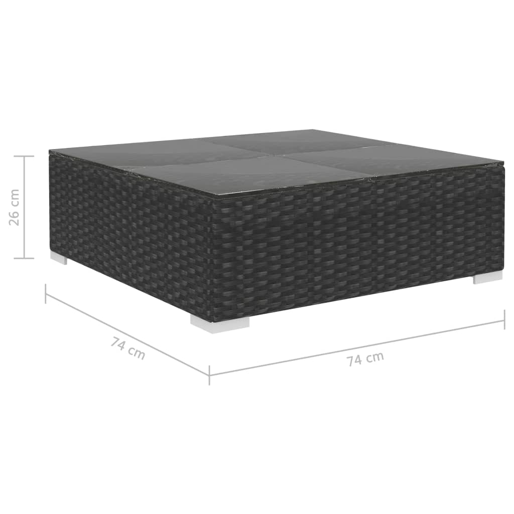 Salon de jardin 4 pcs avec coussins Résine tressée Noir - XIOS
