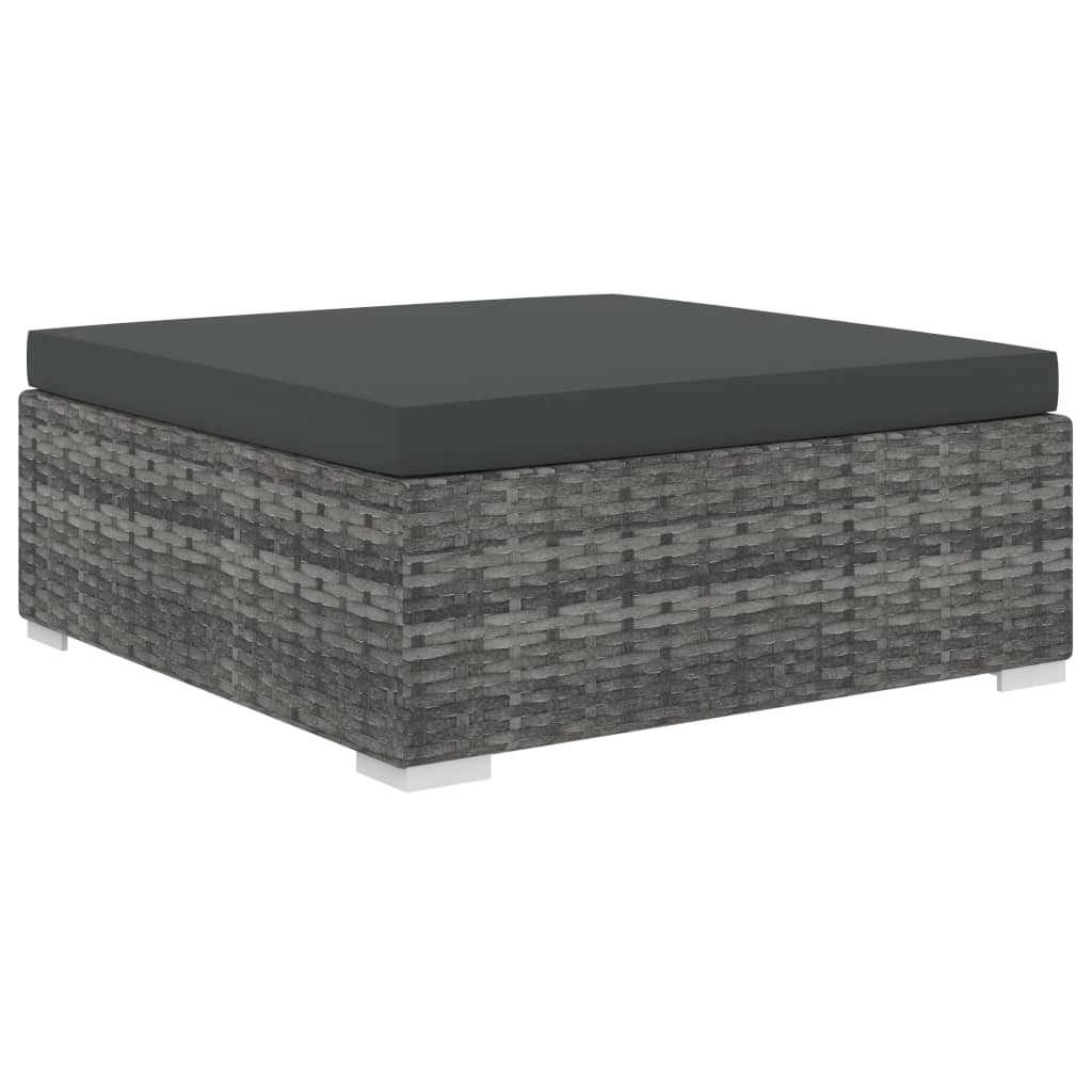 Salon de jardin 5 pcs avec coussins résine tressée gris - XIOS