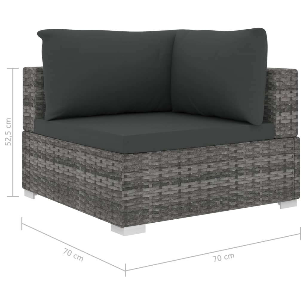 Salon de jardin 5 pcs avec coussins résine tressée gris - XIOS