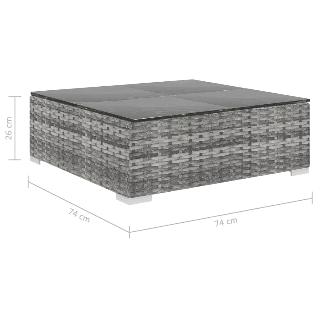 Salon de jardin 5 pcs avec coussins résine tressée gris - XIOS