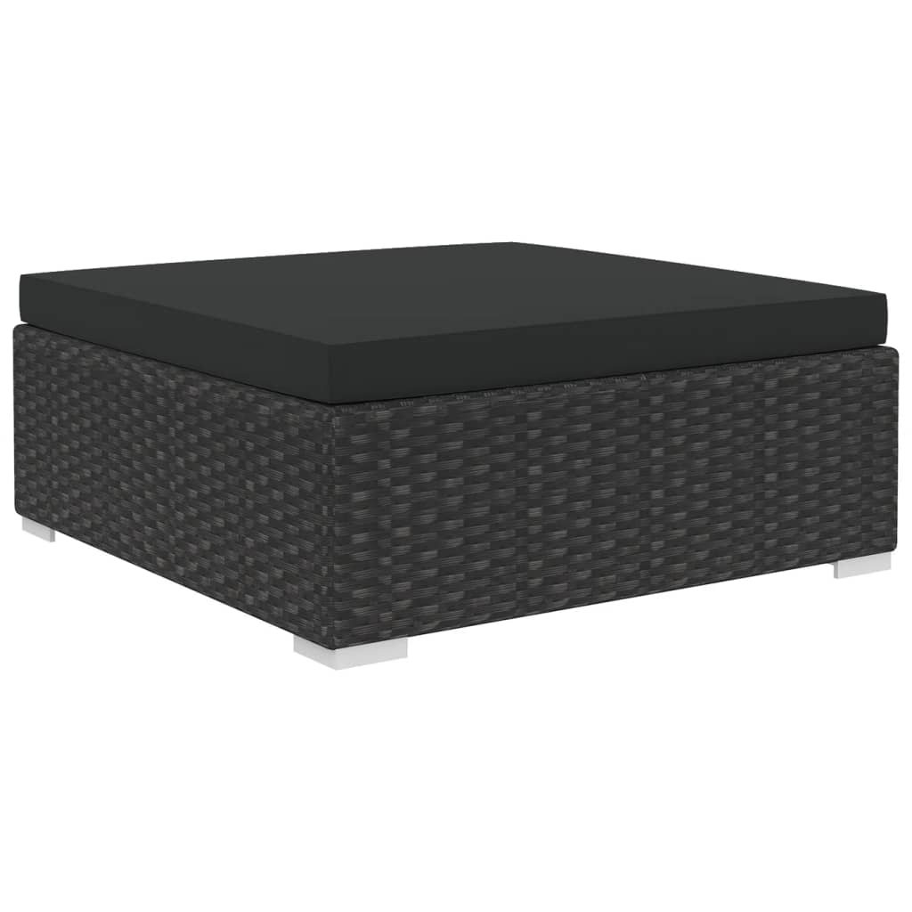 Salon de jardin 5 pcs avec coussins résine tressée noir - XIOS
