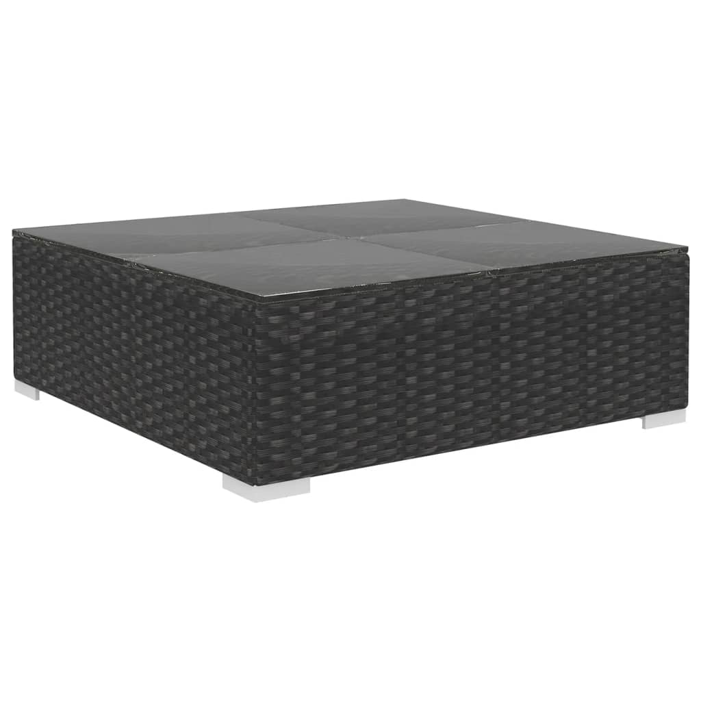 Salon de jardin 5 pcs avec coussins résine tressée noir - XIOS