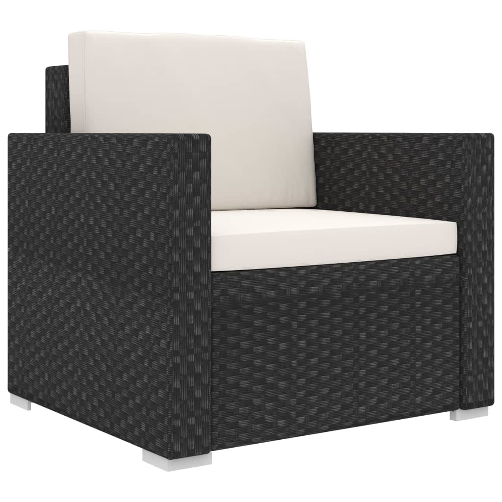 Salon de jardin 11 pcs avec coussins Résine tressée Noir - XIOS