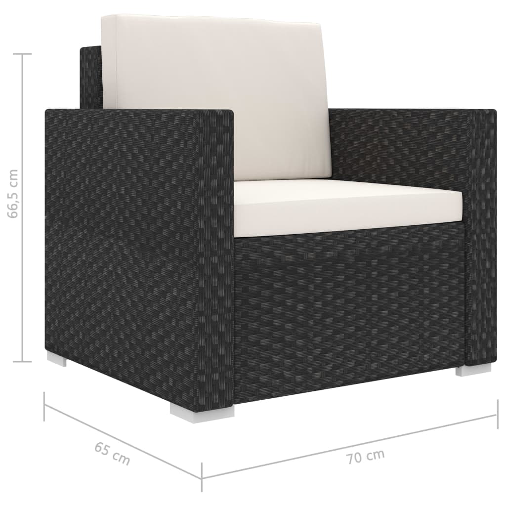 Salon de jardin 11 pcs avec coussins Résine tressée Noir - XIOS
