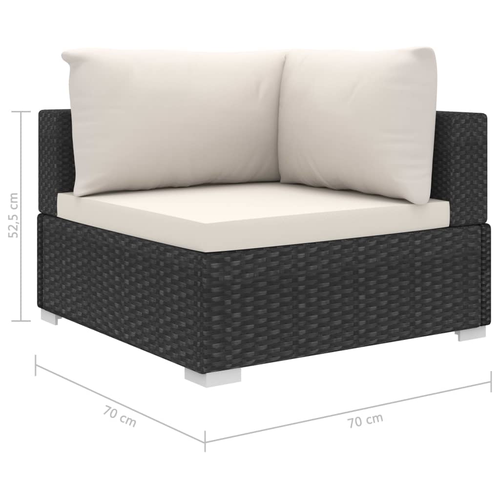 Salon de jardin 11 pcs avec coussins Résine tressée Noir - XIOS