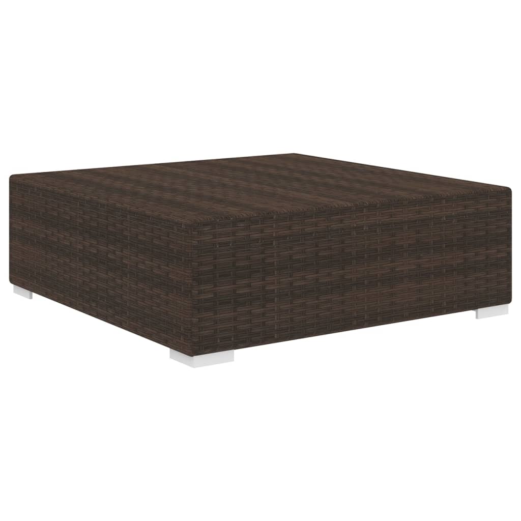 Repose-pied sectionnel 1 pc avec coussin Résine tressée Marron Éléments pour canapés modulables de jardin vidaXL