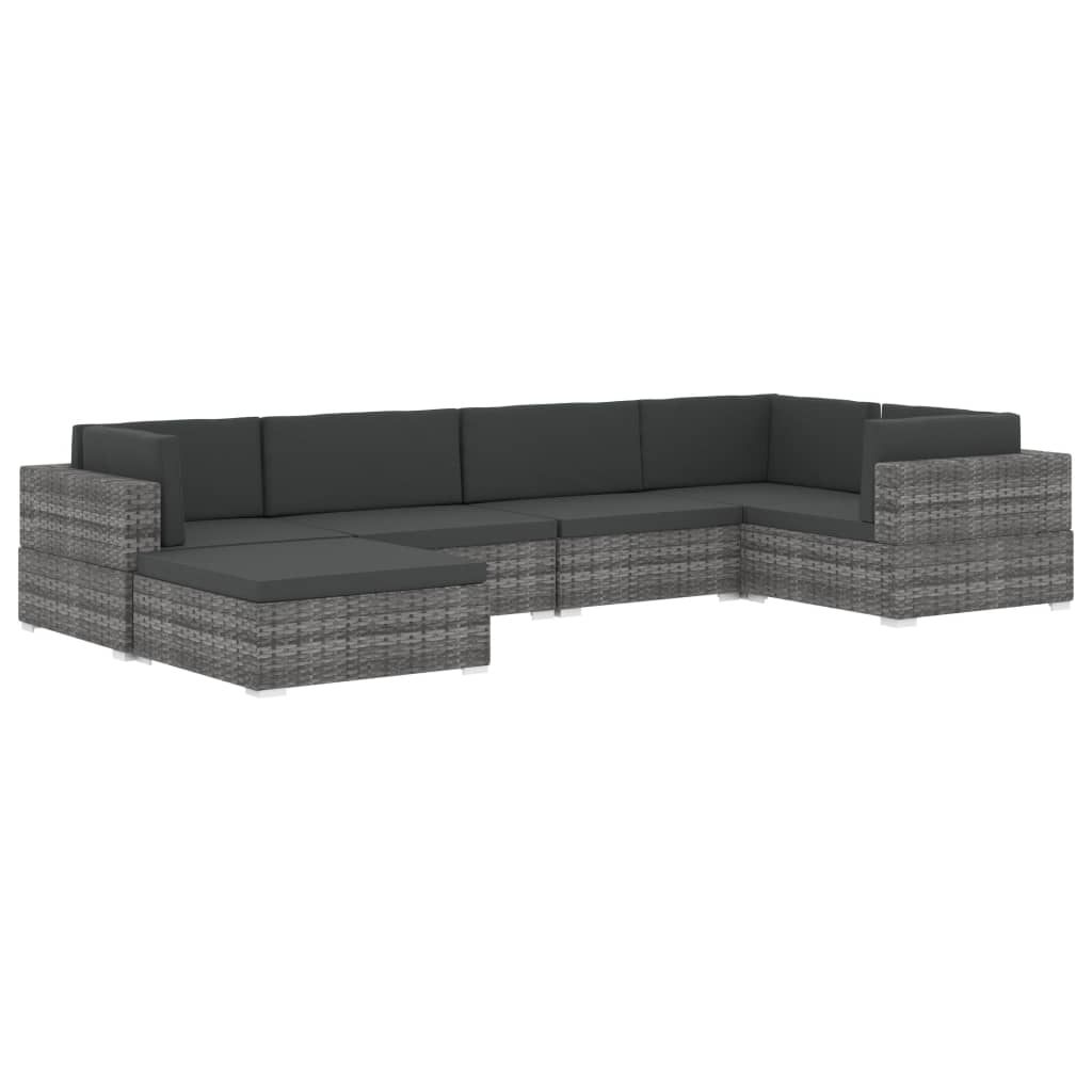 Repose-pied sectionnel 1 pc avec coussin Résine tressée Marron Éléments pour canapés modulables de jardin vidaXL