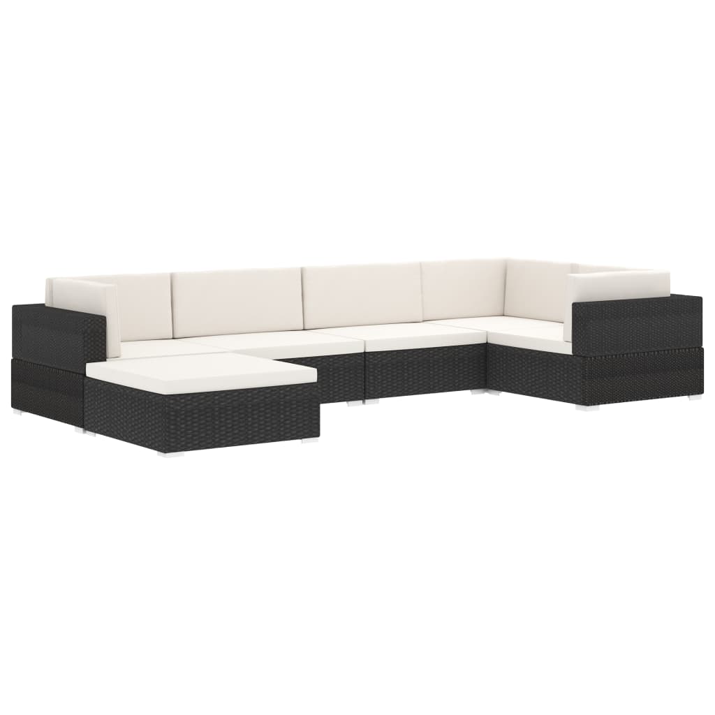 Repose-pied sectionnel 1 pc avec coussin Résine tressée Marron Éléments pour canapés modulables de jardin vidaXL