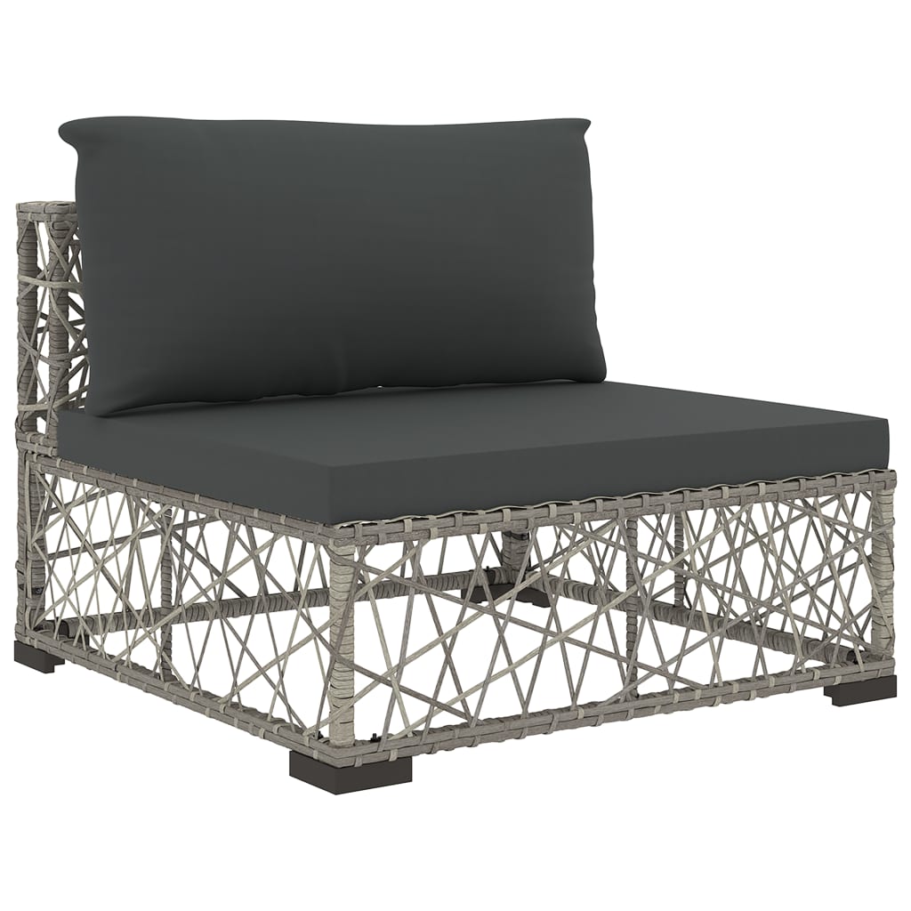 Salon de jardin 5 pcs avec coussins Résine tressée Gris - XIOS