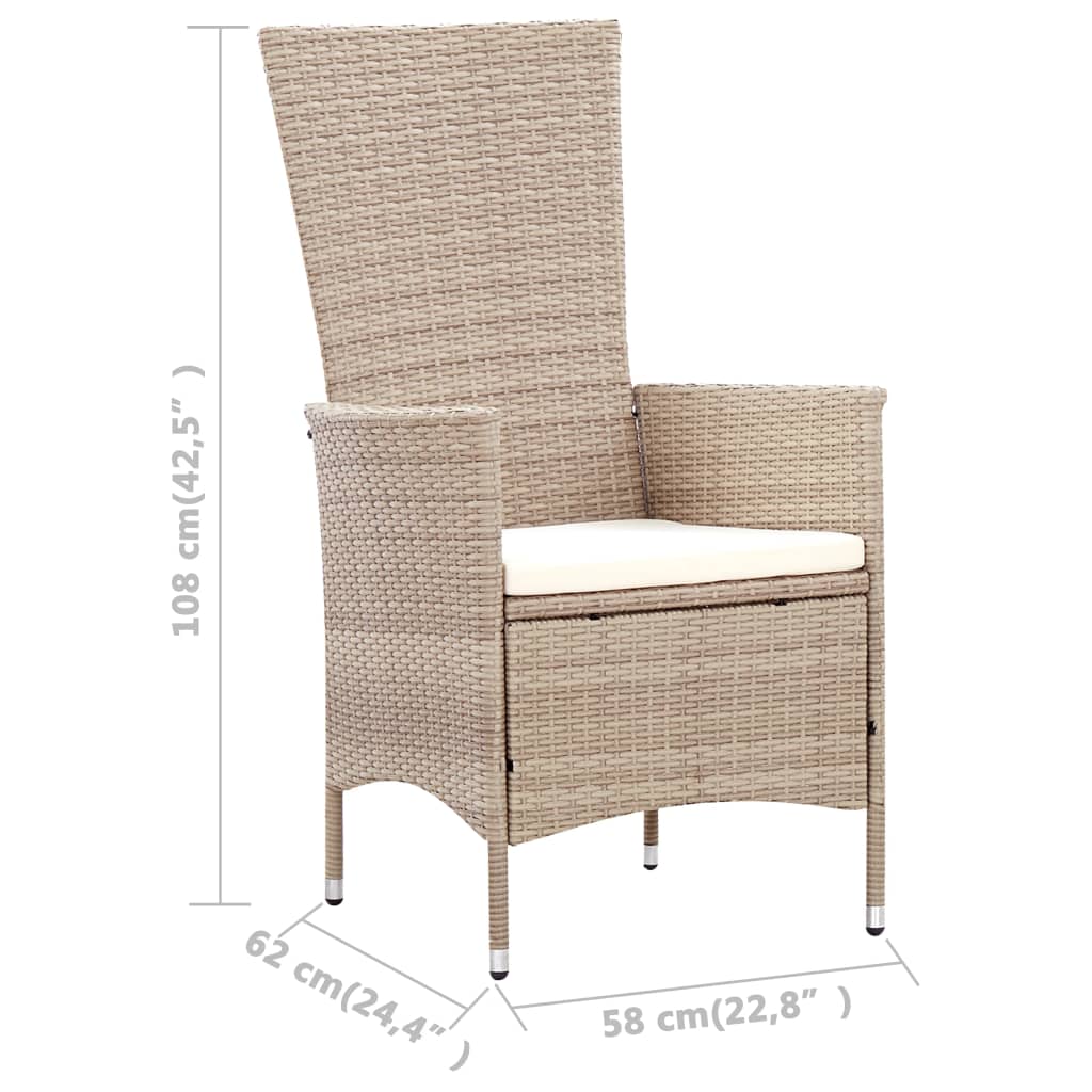 Ensemble à manger d'extérieur 7 pcs coussins Résine tressée - XIOS