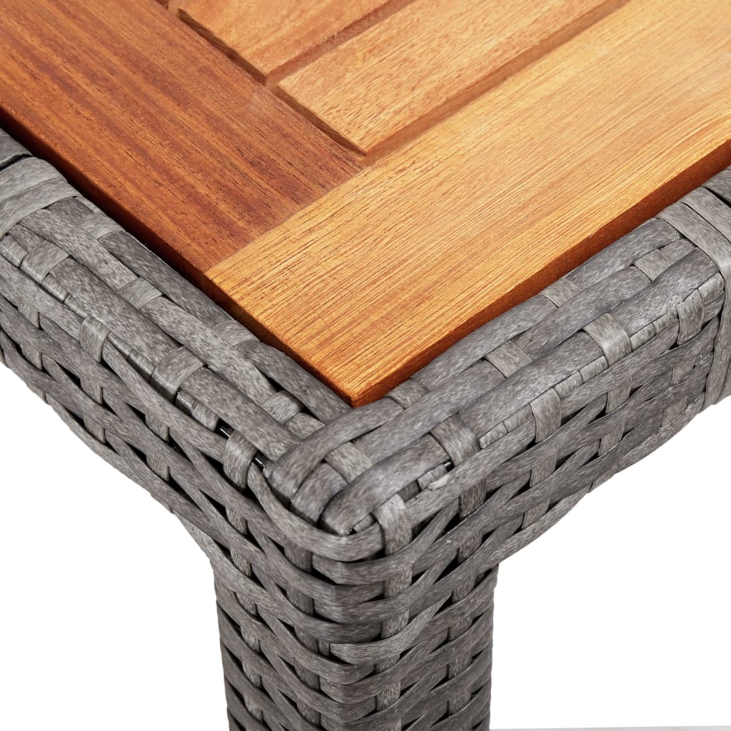 Ensemble à manger d'extérieur 9pcs coussins Résine tressée Gris