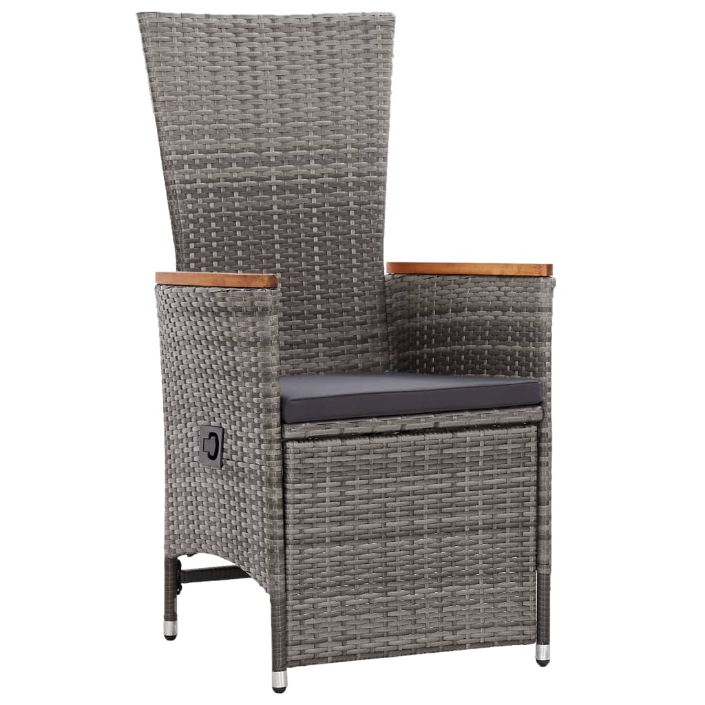Ensemble à manger d'extérieur 9pcs coussins Résine tressée Gris