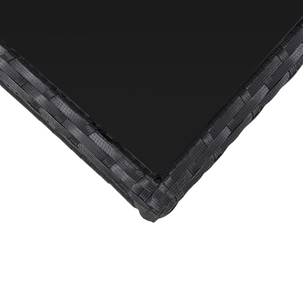 Ensemble de bistro 3 pcs avec coussins Résine tressée Noir - XIOS