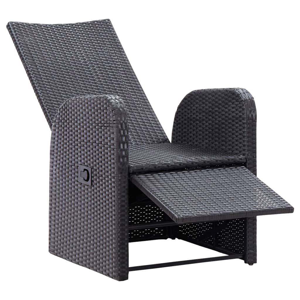 Ensemble de bistro 3 pcs avec coussins Résine tressée Noir - XIOS
