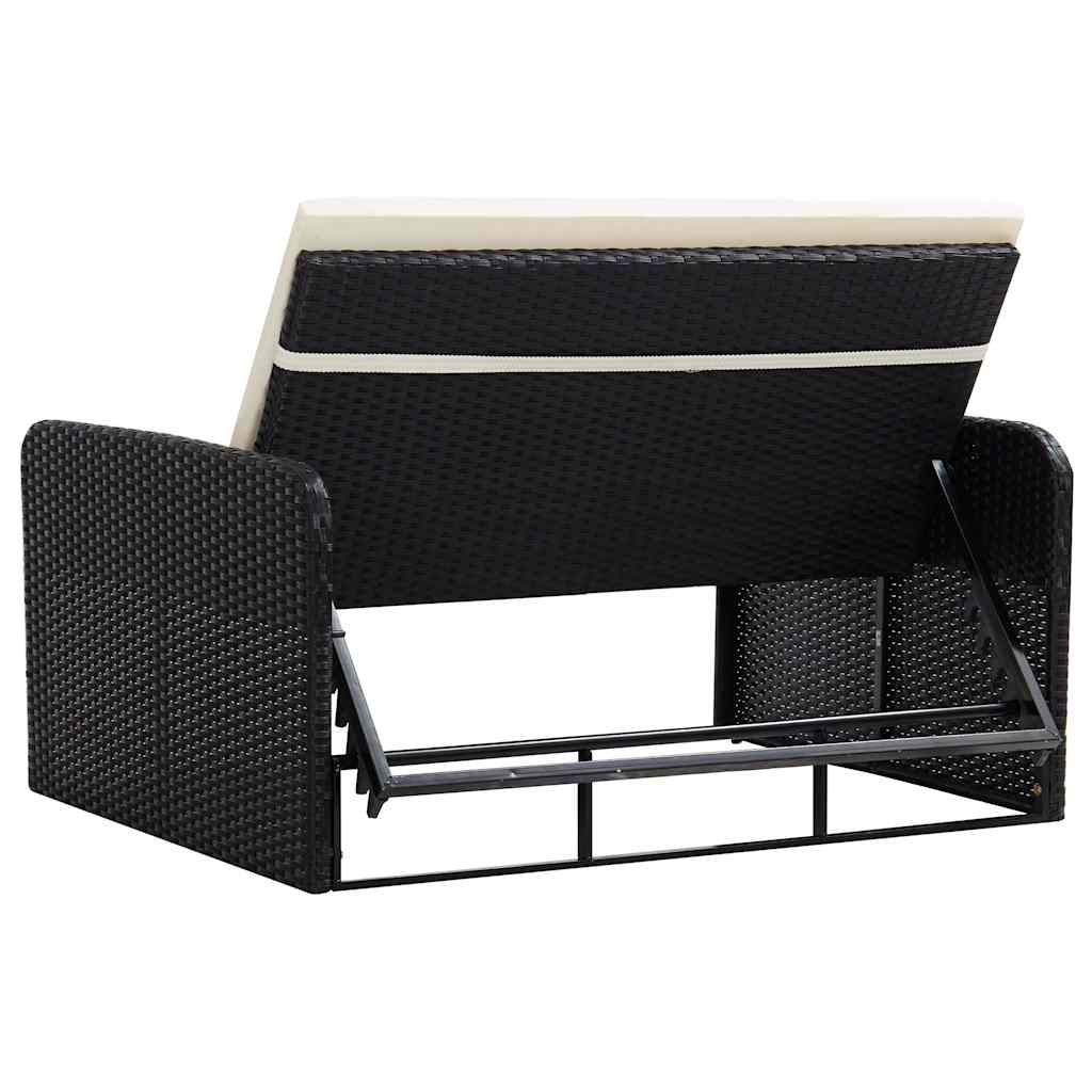 Salon de jardin 2 pcs avec coussins Résine tressée Noir - XIOS