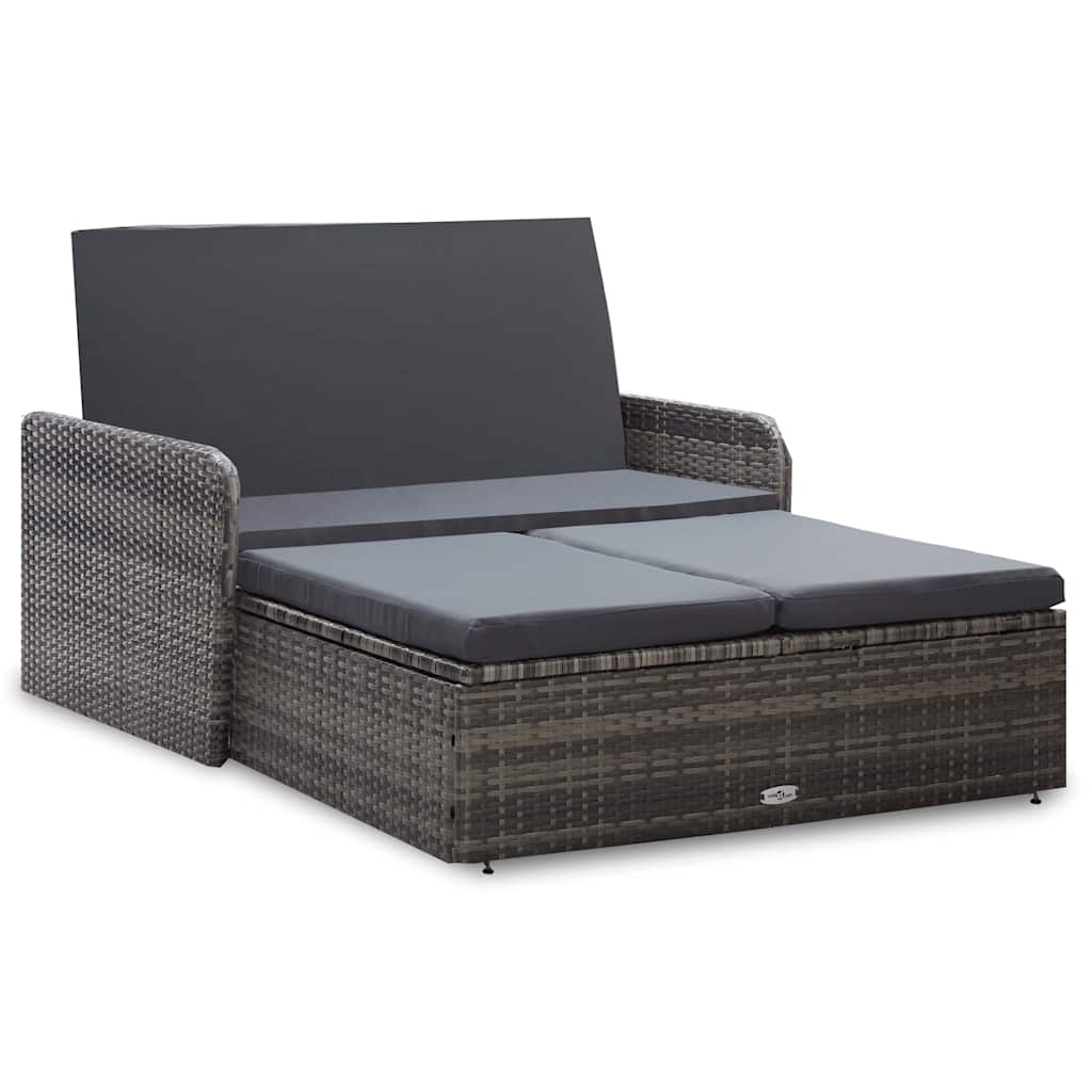 Salon de jardin 2 pcs avec coussins Résine tressée Gris - XIOS