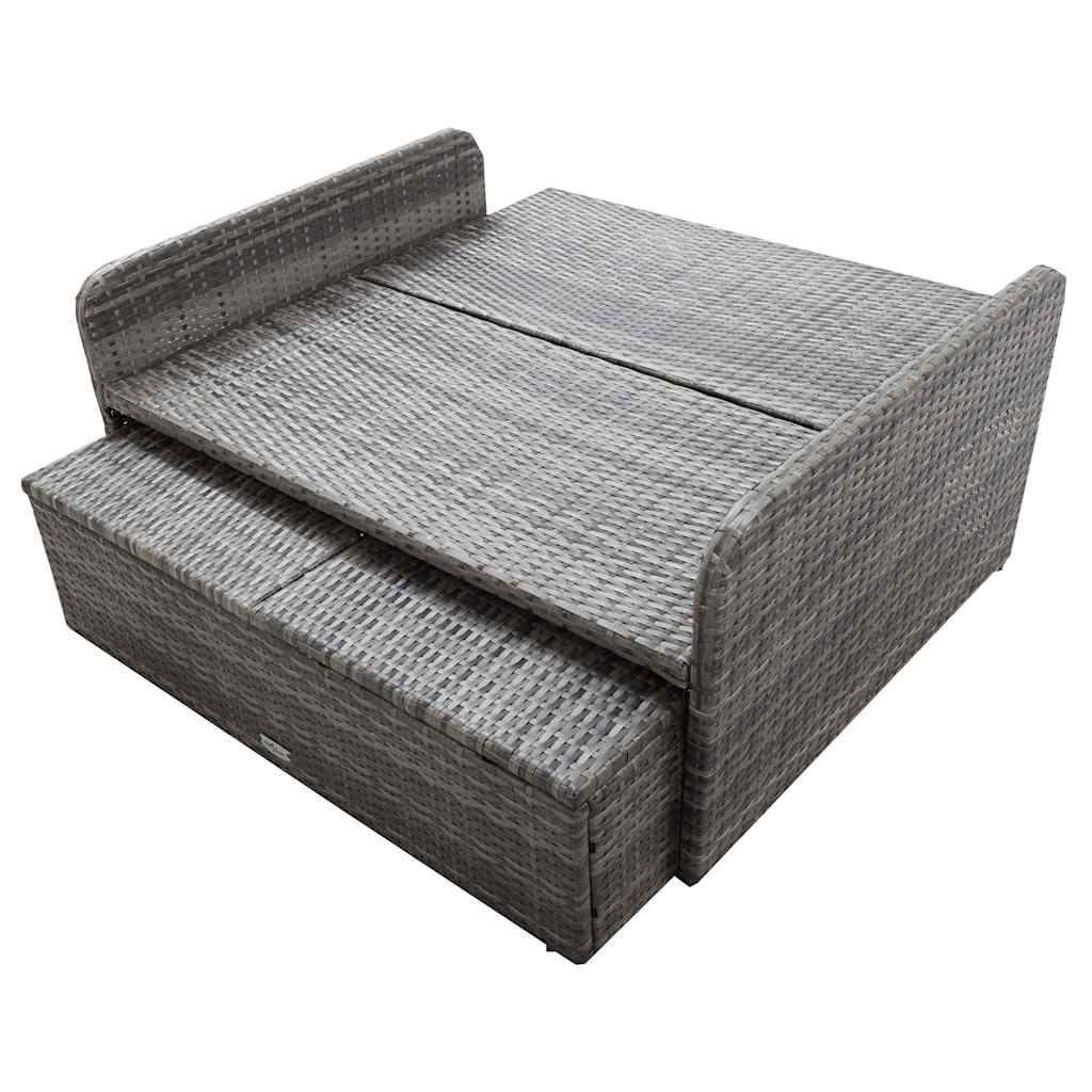 Salon de jardin 2 pcs avec coussins Résine tressée Gris - XIOS