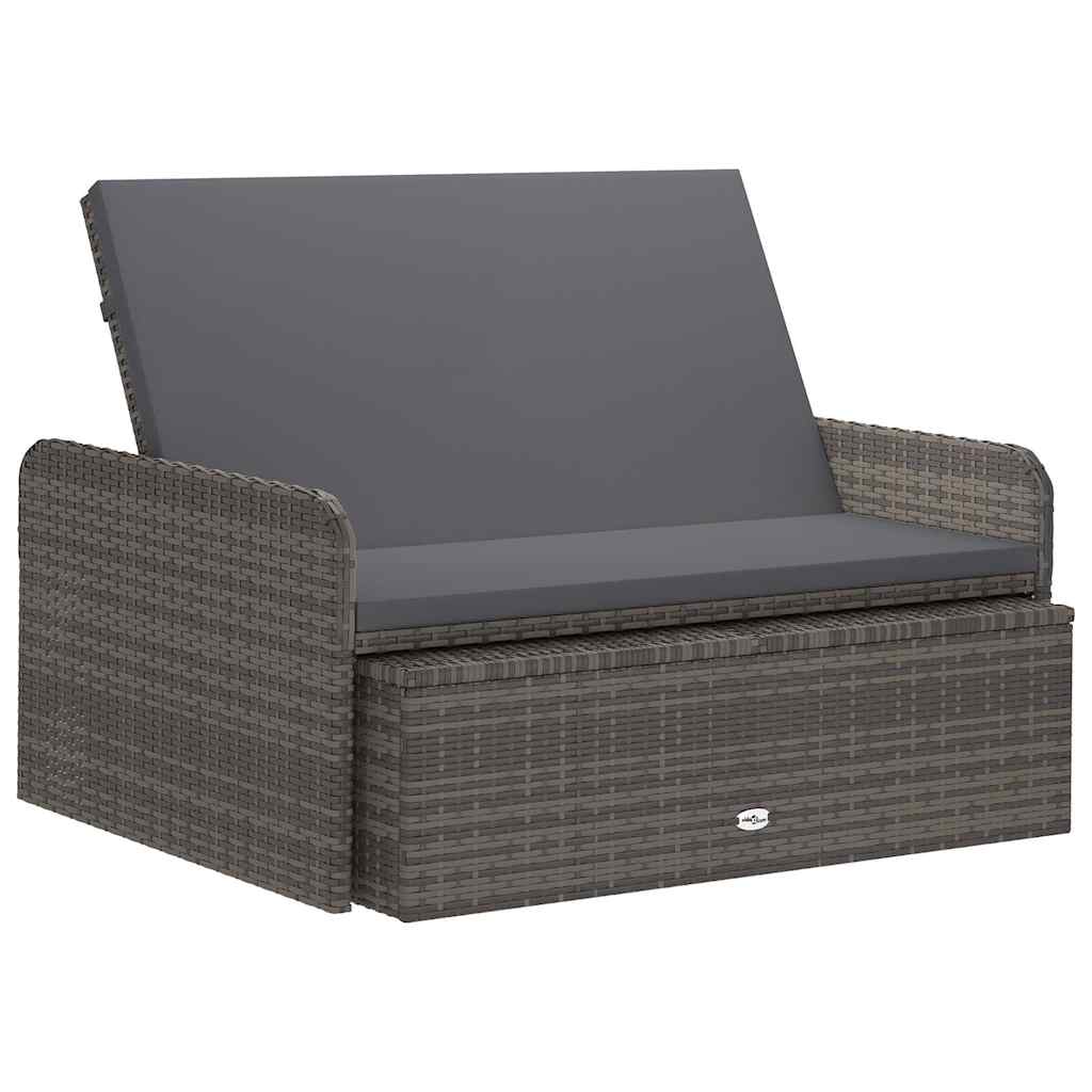 Salon de jardin 2 pcs avec coussins Résine tressée Gris - XIOS