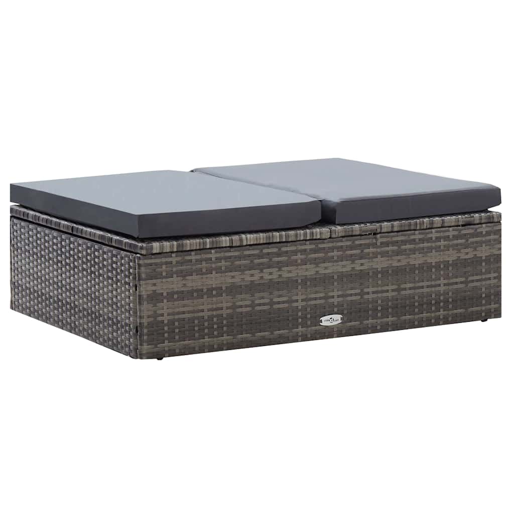 Salon de jardin 2 pcs avec coussins Résine tressée Gris - XIOS